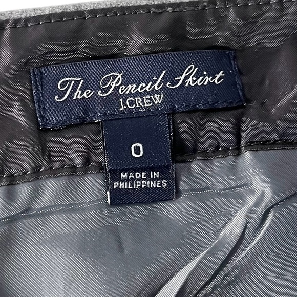 J.Crew Wool Pencil Skirt Gray Lined Classic Workwear - Picture 5 of 8